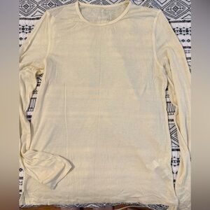 Lightweight Long Sleeve Top in Pale Yellow